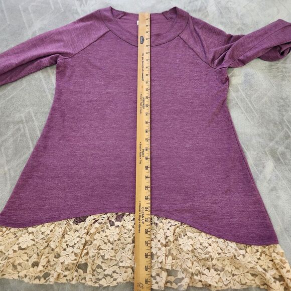 LOGO by Lori Goldstein Knit Tunic Top Size Medium Purple - Picture 6 of 10